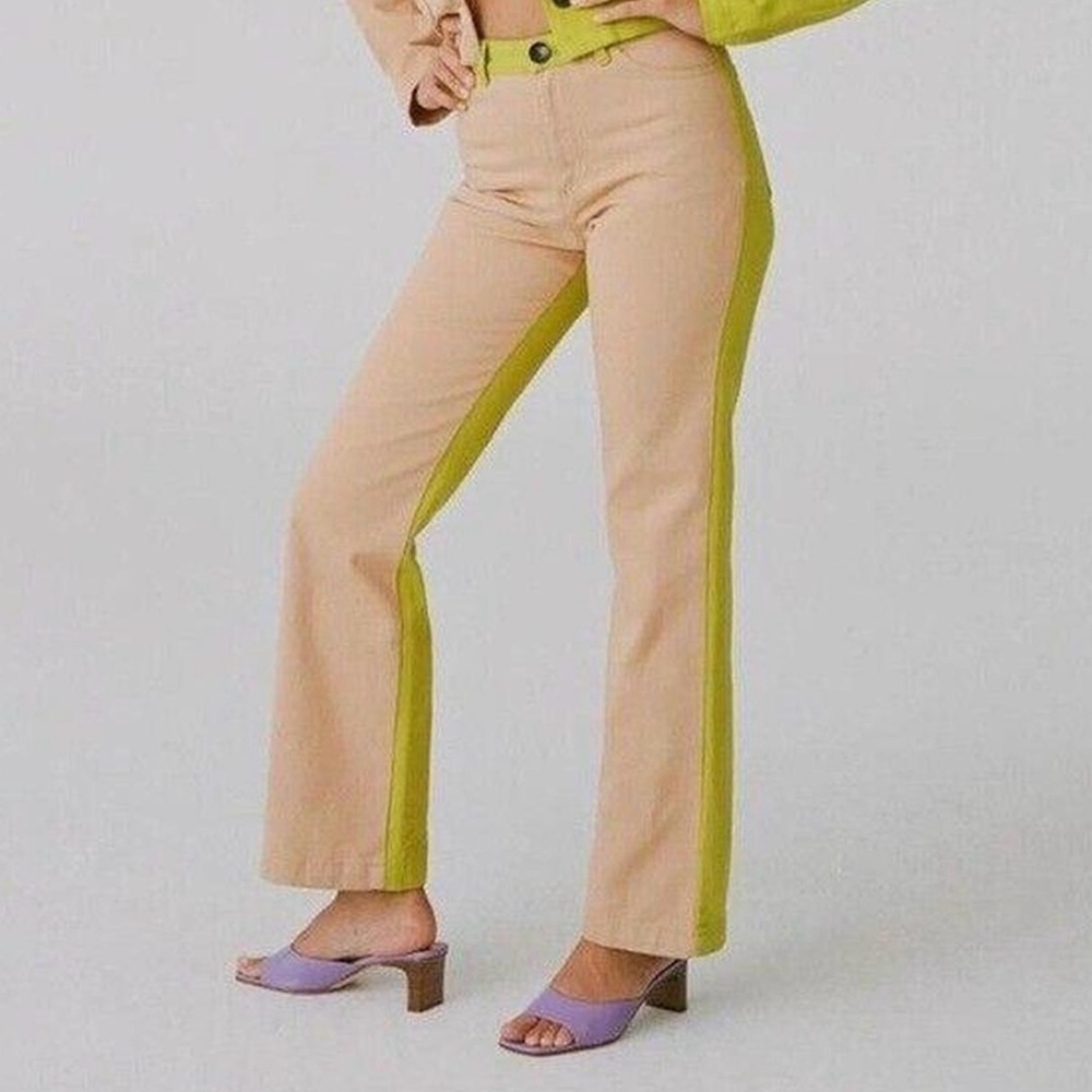 NWOT Paloma Wool Sand and Chartruese Pants